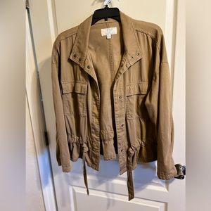 Tan Twill Jacket NWOT Sz L